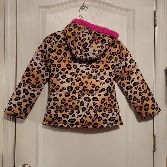 GIRLS WINTER CHEETAH PINK BUBBLE JACKET - Picture 15 of 15
